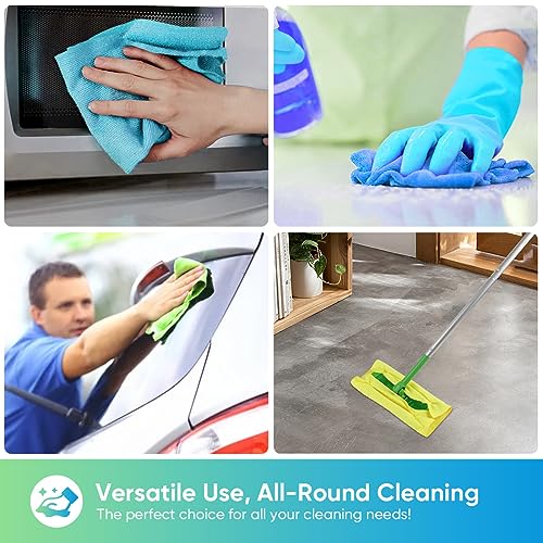 HOMEXCEL Showstopper HOMEXCEL Microfiber Cleaning Cloths 100 Pack,Highly Absorbent Cleaning Towels,Lint Free & Scratch-Free Cleaning Rags for House,Kitchen & Car,Multi-Color Microfiber Towels 11.5x11.5 inch - Image 5