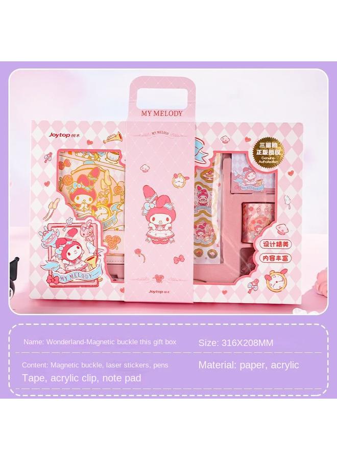 Bluejw Sanrio Melody Hand Account Book Suit Kulomi Hand Account Gift Box Children Girls Primary School Students Toys Girls Can - Image 1