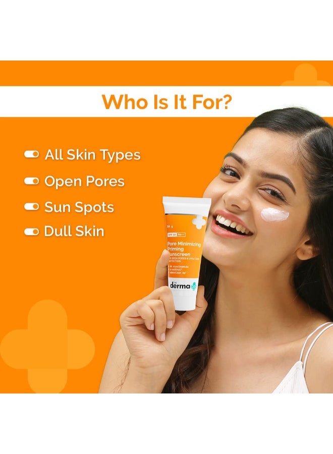 THE derma Co واقي شمس مصغر للمسام I مع SPF 50 و PA++++، مع النياسيناميد، 50 جرام - Image 2