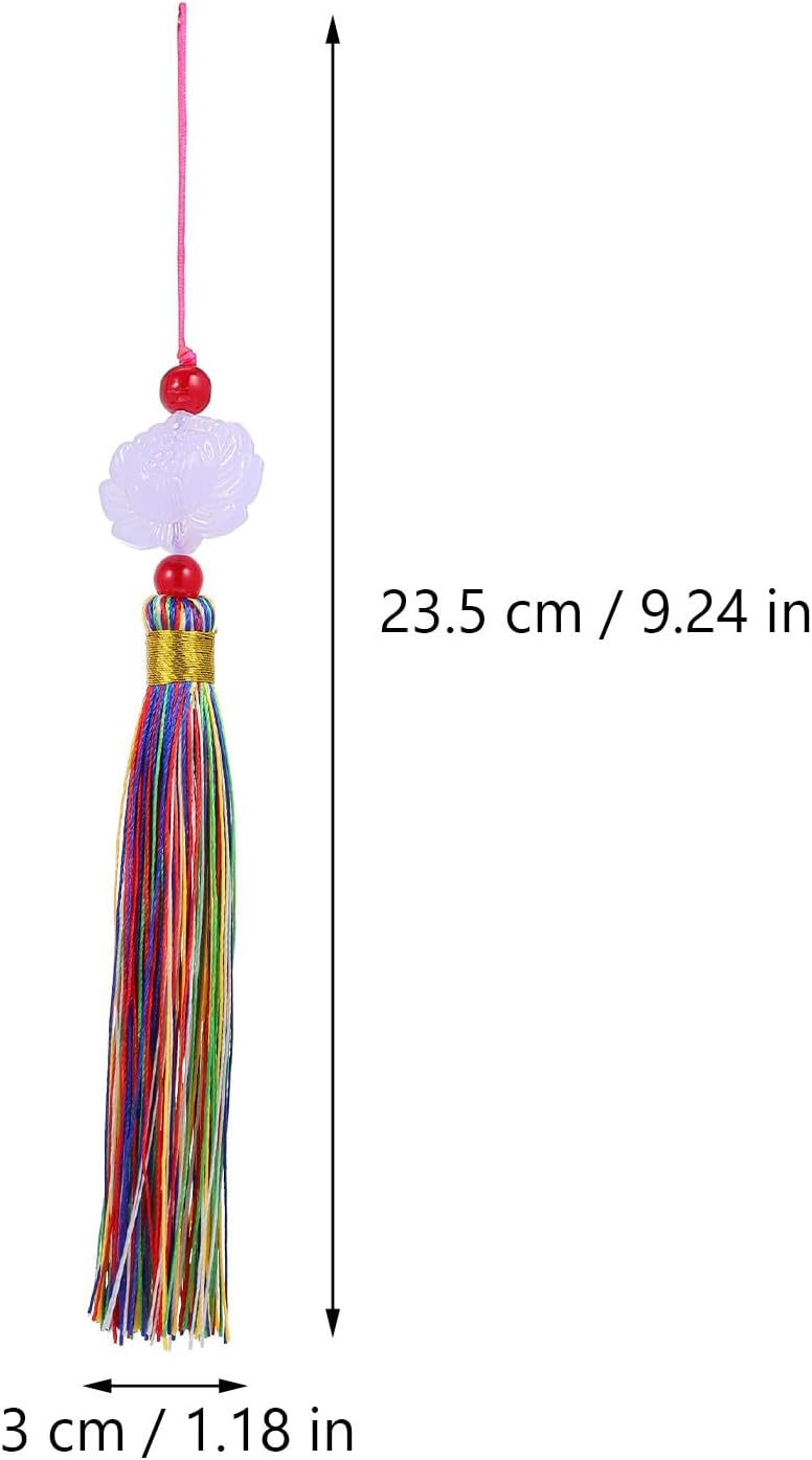 ABOOFAN 18 Pieces Lotus Flower Fan Tassel Pendants Handmade DIY Craft Tassels Hanging Decor for Jewelry Making and Curtain Accessories in Red White Blue Colors Suitable for Retro Style - Image 2