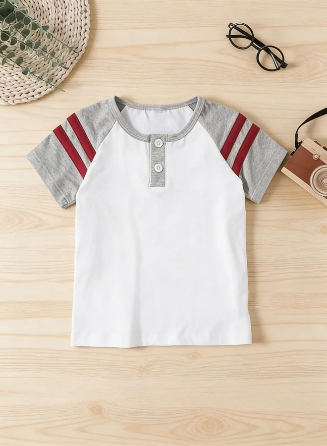 Take Two Kids Striped Raglan Sleeve T-Shirt