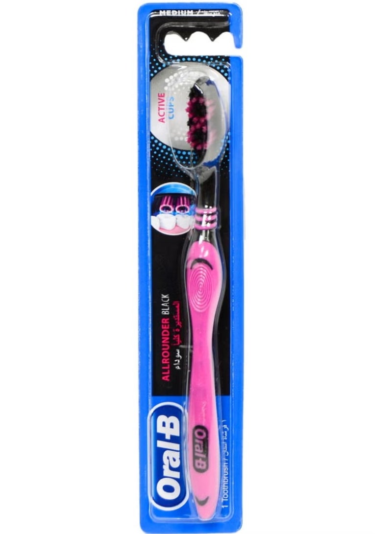 Oral-B Surrounding Black Toothbrush, Medium Manual Toothbrush, 1 Count Multicolour - Image 2