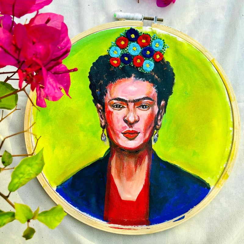 Craftooba Hand Painted Embroidery Hoop Embroidery Hoop Hand Painted Decor Gift - Image 2