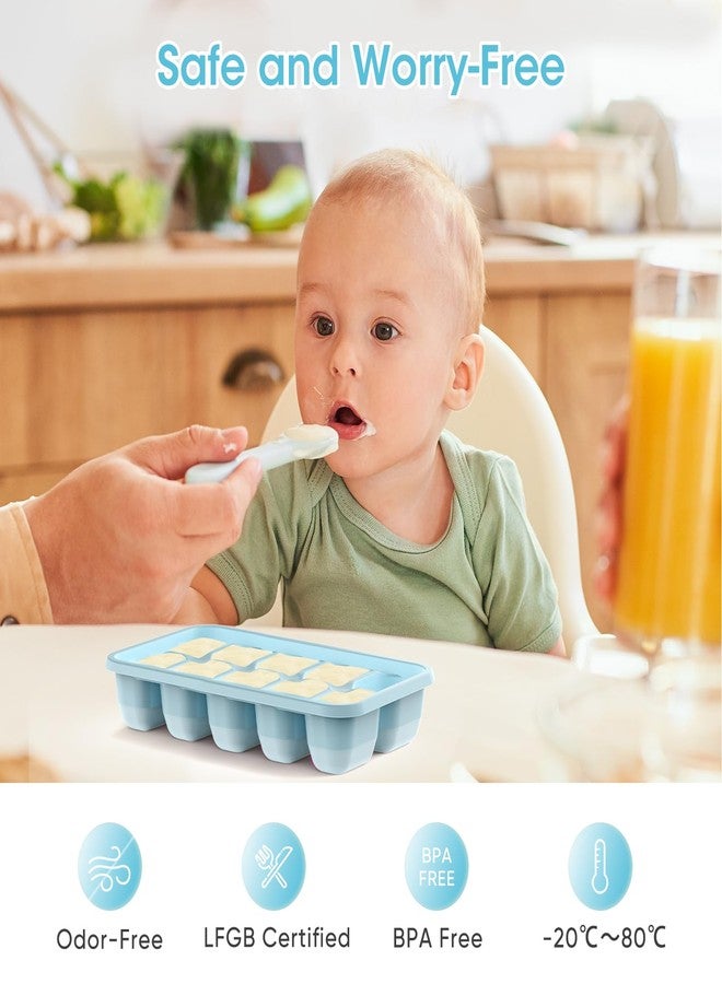 DOQAUS Ice Cube Tray with Lid and Bin, 4 Pack Silicone Plastic Ice Cubes Trays for Freezer with Box/Container, Stackable with Storage Iced Bucket Kits, Scoop, for RV, Soup, Food, Cocktail, Coffee - Image 4