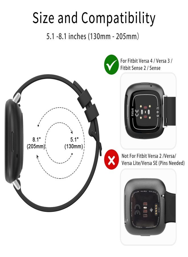 Meliya 3 Pack Bands for Fitbit Versa 4/Versa 3/Sense 2/Sense, Classic Soft Silicone Sports Bands Replacement Straps for Men Women (Black+Blue+Grey) - Image 4