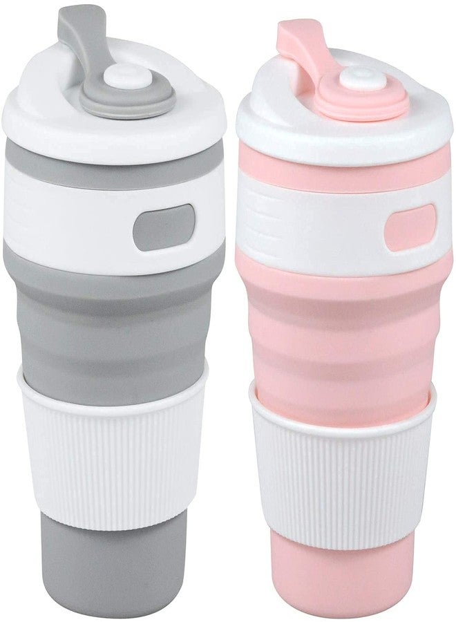 Dlala Collapsible Silicone Cup Convenient Travel Coffee Mug Lids BPA Free Portable Folding Coffee Cup Tea Cup Water Cup Thermos Travel Mug Cup,350ML, 2xCup*Random Color - Image 1