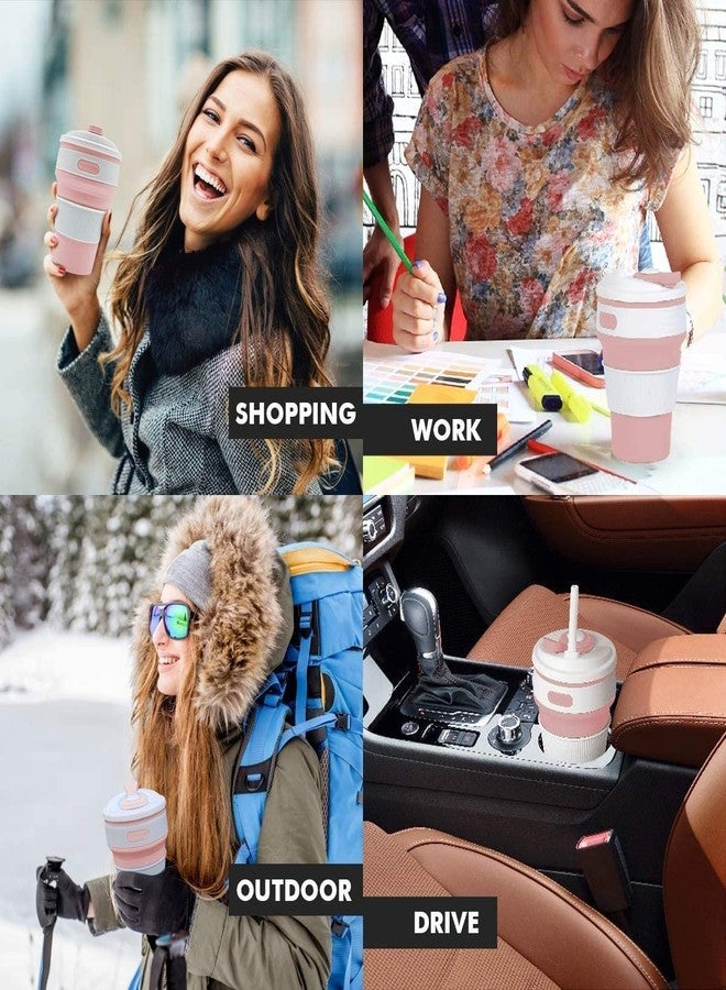 Dlala Collapsible Silicone Cup Convenient Travel Coffee Mug Lids BPA Free Portable Folding Coffee Cup Tea Cup Water Cup Thermos Travel Mug Cup,350ML, 2xCup*Random Color - Image 4