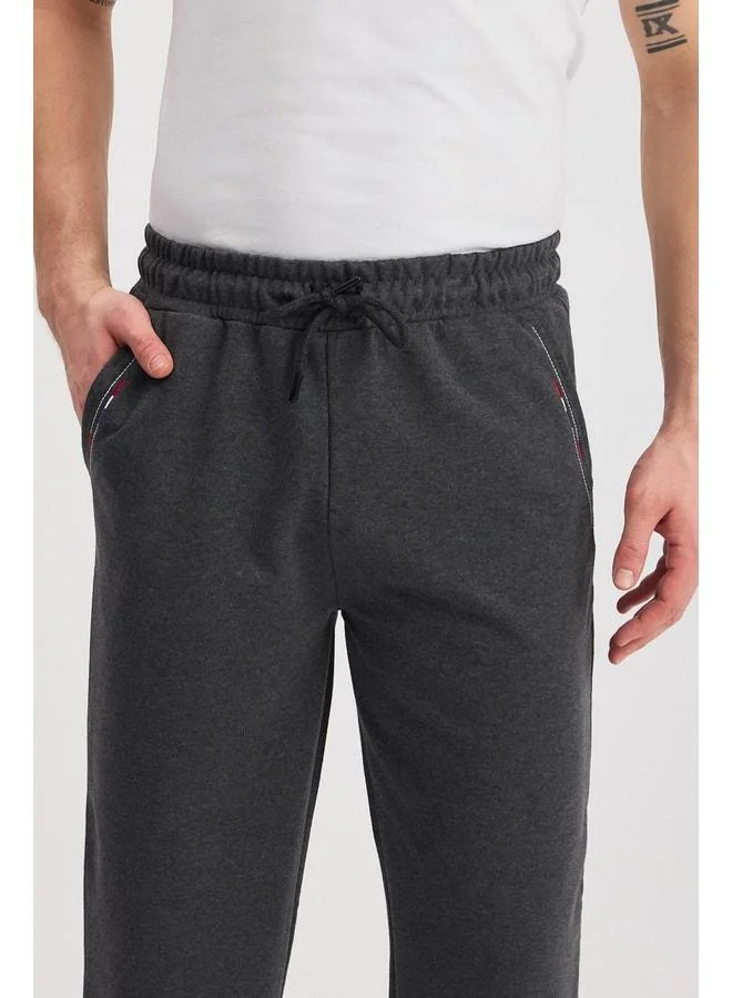 Mmetalic  Men’s Anthracite Bermuda Capri Knee-Length Long Shorts with Adjustable Elastic Waist and Side Pockets. for Men | Best Price UAE