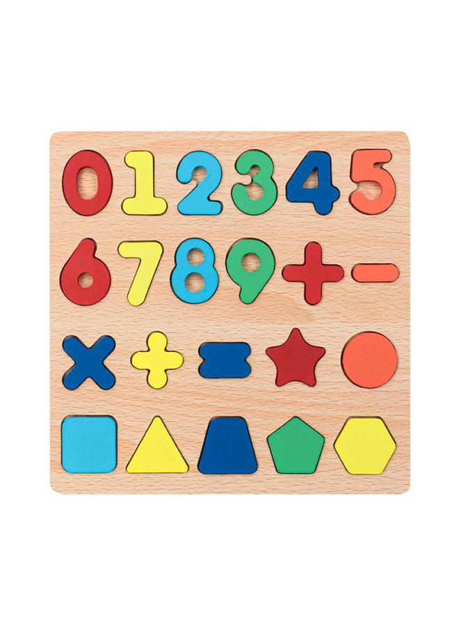 Lewo Shape Number Awareness Board Children's Toys Digital Shape Letter Board Educational Enlightenment Shape Cognitive Hand Scratching Board Baby Wooden Puzzle Puzzle Board - Image 1