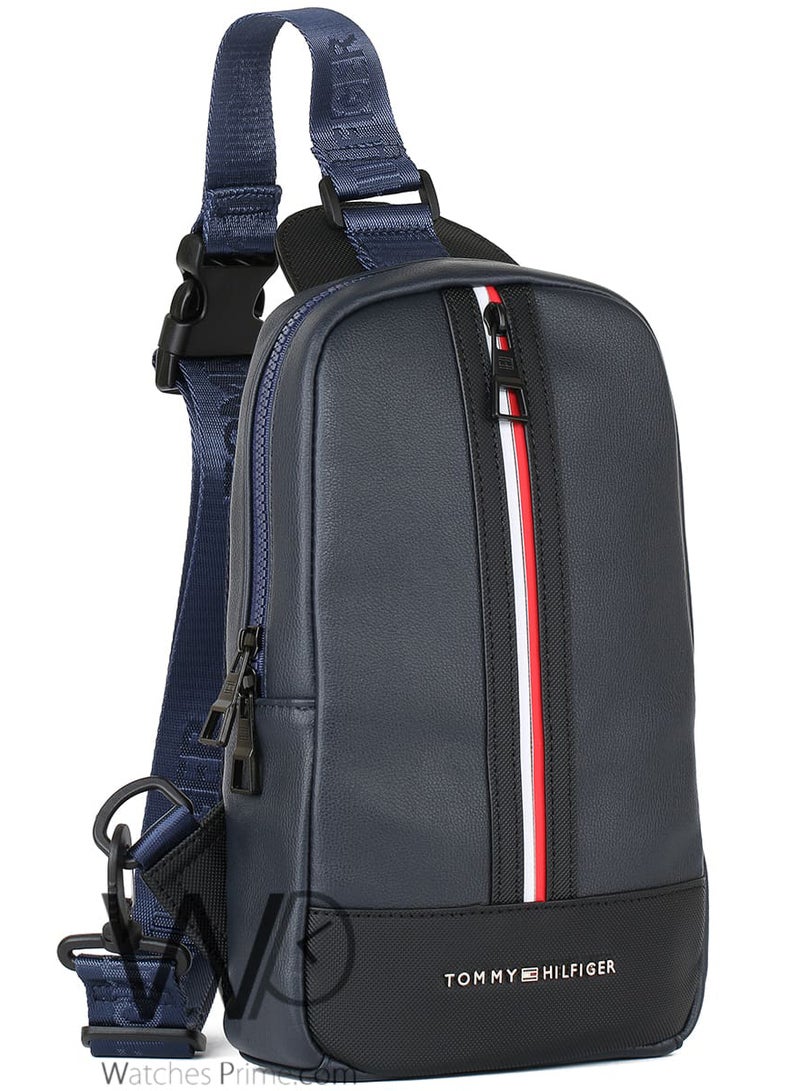Tommy Hilfiger Plus Leather Tommy Hilfiger Crossbody Sling Navy Blue Bag For Men  - Image 1