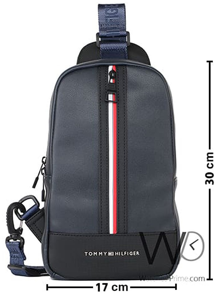 Tommy Hilfiger Plus Leather Tommy Hilfiger Crossbody Sling Navy Blue Bag For Men  - Image 3