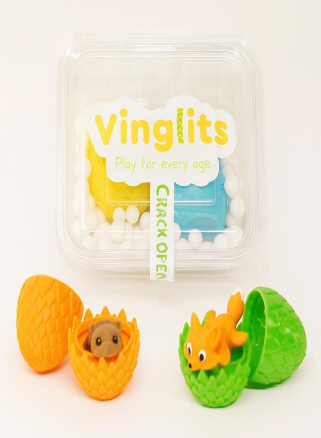 Vinglits Mystery Eggs – 3D Printed Animal Fidget Toys – Collectible Fidget Toys – Farm, Wild, Aqua, Bug, and Fantasy Themes – Packs of 2, 6, or 12 – Fun for Kids & Gifting (Wild Beasts, Pack of 2) - Image 1