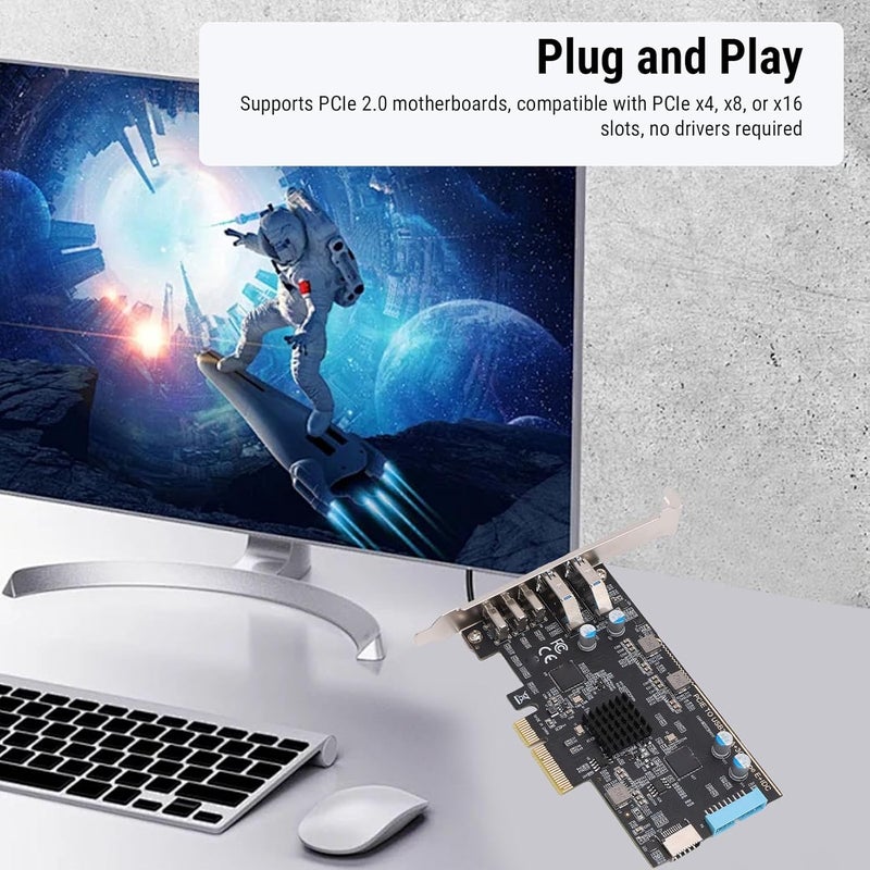 All need matching options Gugxiom PCIe to USB 3.2 Gen 2 Card, 10Gbps USB PCIe Card with 3xType C 2xType A Ports, PCI Express Expansion for Win for Linux for OS X Systems Small apartment fit - Image 4