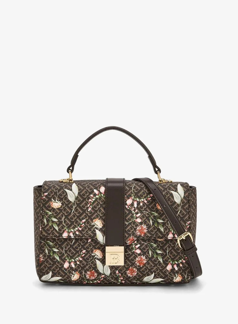 فلورا بيلا من شو إكسبرس Flora Bella Monogram Print Satchel Bag With Button Closure