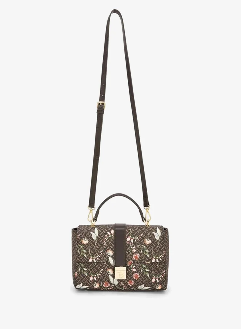 فلورا بيلا من شو إكسبرس Flora Bella Monogram Print Satchel Bag With Button Closure