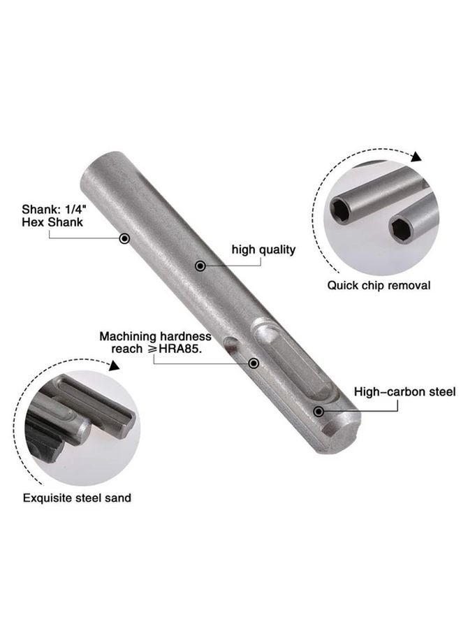 2pcs Silvery Hammer Drill Bit Adapter SDS Hex Shank Conversion Rod Sleeve - Image 5