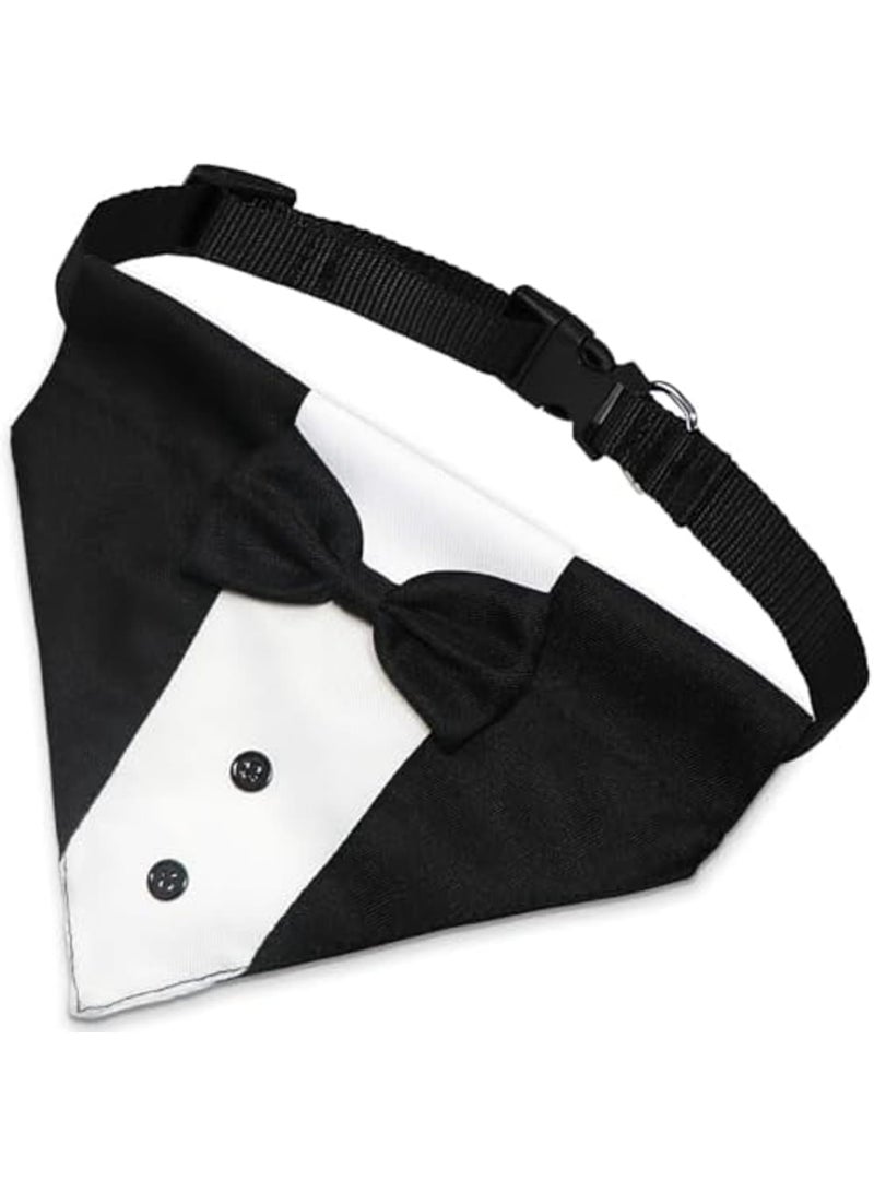 SYOSI Dog Tuxedo Suit with Bow Tie and Bandana Collar, Adjustable Formal Dog Costume for Weddings, Engagements, and Birthdays, Ideal for Small, Medium, and Large Dogs (Large: Neck 15”-25”) - Image 2