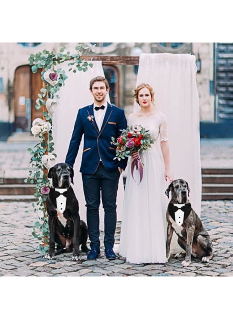 SYOSI Dog Tuxedo Suit with Bow Tie and Bandana Collar, Adjustable Formal Dog Costume for Weddings, Engagements, and Birthdays, Ideal for Small, Medium, and Large Dogs (Large: Neck 15”-25”) - Image 5