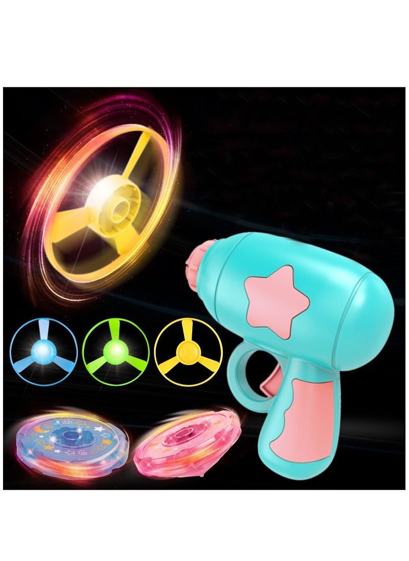 PYEBE - Art Creativity Super Disc Launcher Toys Disk Shooter Sets with 1 Flying Saucer Gun and 3 Spinning Disks Each Super Fun Outdoor Flying Toys for Kids Birthday Party - Image 1