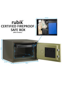 Safe Box Fireproof Dual Safety Digital Keypad and Key Lock Protect Passports, Documents, Jewelry, Cash for Home Office (35x49x42.5cm) Green - pzsku/Z62502EBC99F503319CE2Z/45/_/1686990833/d6c94210-a2ee-4027-8e72-d98789b7cc16