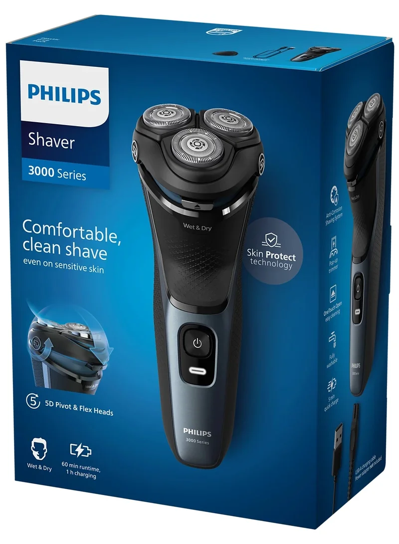 Philips Shaver 3000 Series Wet & Dry Electric Shaver S3144/00