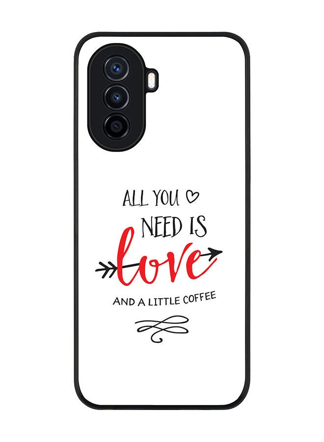 Stylizedd Rugged Black edge case for Huawei Nova Y70  Slim fit Soft Case Flexible Rubber Edges Anti Drop TPU Gel Thin Cover - All You Need Is A Little Love - Image 1