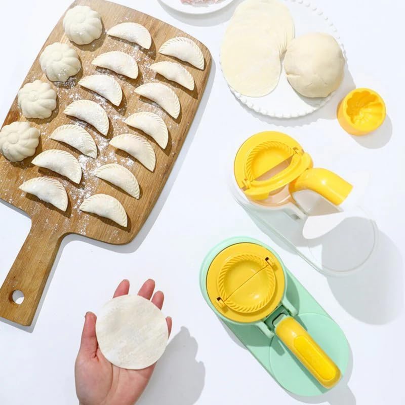 MVM Enterprise MVM Enterprise New 3 in 1 Dumpling Maker Momo Maker Gujiya Maker Machine Momos Maker Machine Kajjikayalu Karanji Maker Samosa Maker Skin Press Mould for Ghughra with Dumpling Puri Maker Pack of 1  - Image 2