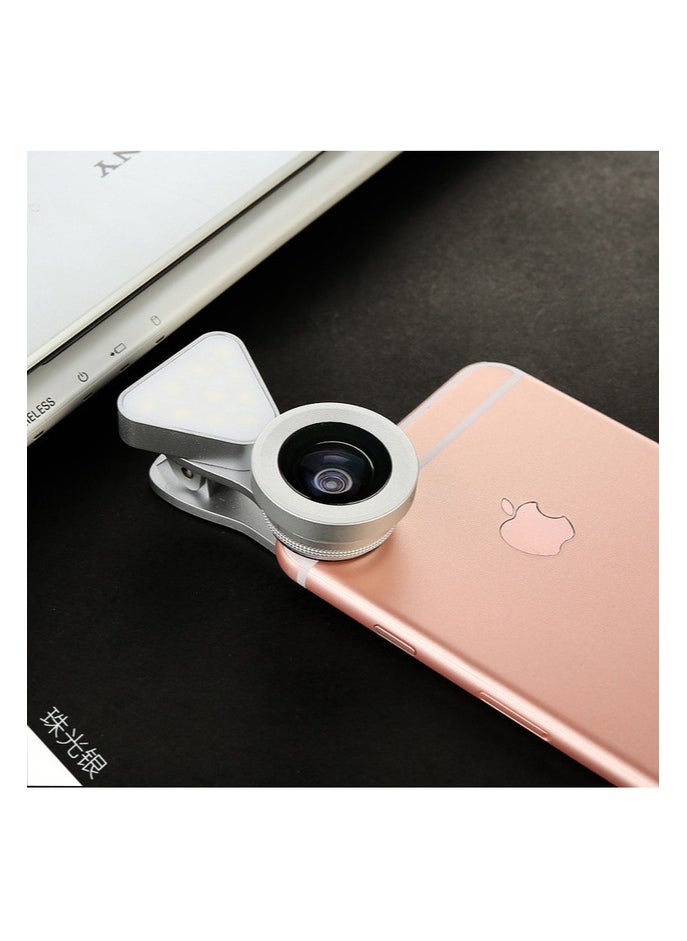 Generic - Macro Lens, Wide Angle Lens and Flashlight Compatable with iPhone and Android Mobile Phone with, Portable Rechargeable, for Smart Phone Photography, Camera Video Recording, VLOG - Image 1