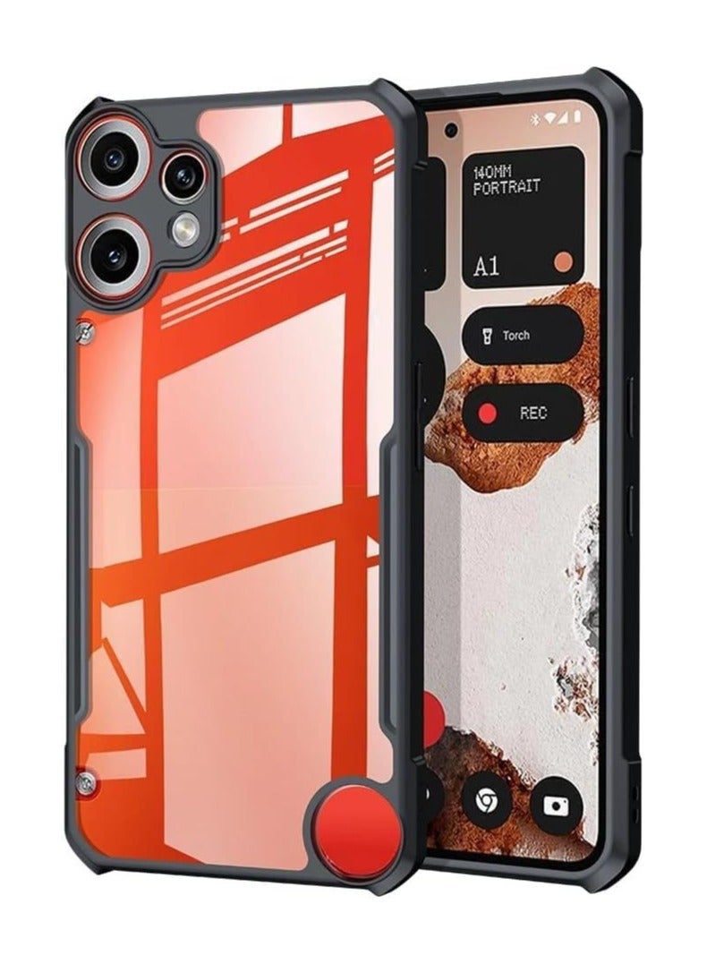 Case for Nothing Phone CMF 2 Pro Case,Ultra-Thin Lightweight Cover Soft TPU Bumper + Acrylic Back Airbags Shookproof Drop Protection-Black  - Image 1