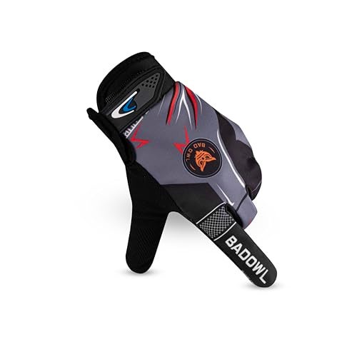 BADOWL Motoflex Bike Riding Gloves for Men and Women – Full Finger Hand Protection, Non-Slip Grip, Breathable Fabric, Suitable for Cycling, Motorbike and Outdoor Sports (Grey, XL) - Image 2