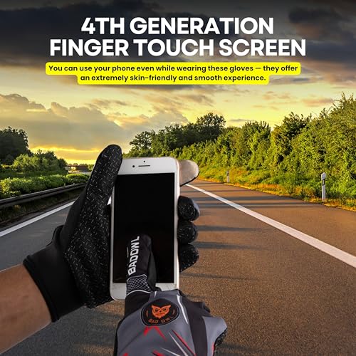 BADOWL Motoflex Bike Riding Gloves for Men and Women – Full Finger Hand Protection, Non-Slip Grip, Breathable Fabric, Suitable for Cycling, Motorbike and Outdoor Sports (Grey, XL) - Image 5