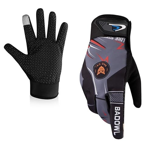 BADOWL Motoflex Bike Riding Gloves for Men and Women – Full Finger Hand Protection, Non-Slip Grip, Breathable Fabric, Suitable for Cycling, Motorbike and Outdoor Sports (Grey, XL) - Image 1
