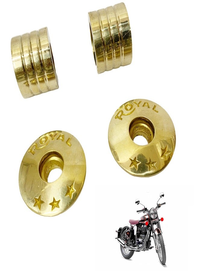 Ozango Bike Antique Desgin Star Logo Handle Bar Weight Handlebar Weight Pure Brass Golden Suitable for RE Classic 350 - Image 1