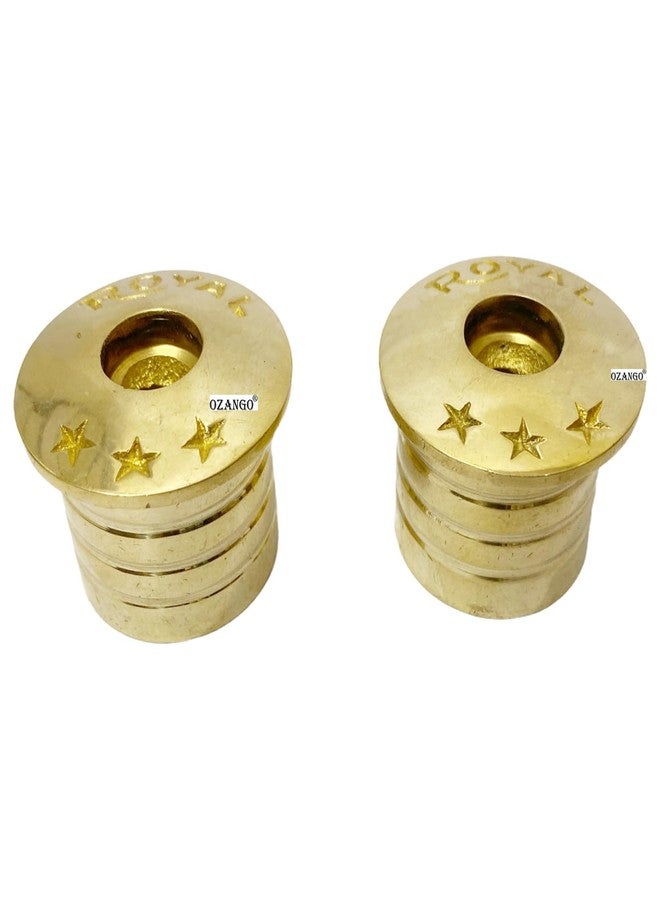 Ozango Bike Antique Desgin Star Logo Handle Bar Weight Handlebar Weight Pure Brass Golden Suitable for RE Classic 350 - Image 3