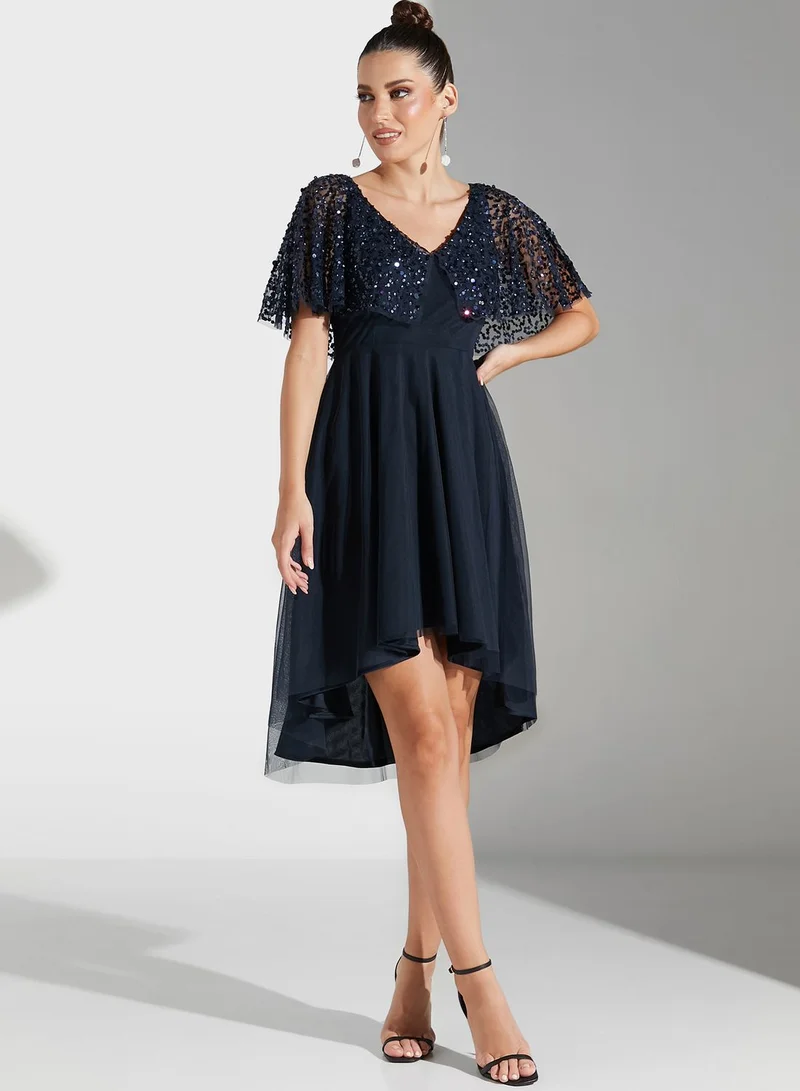 Namshi x Youmna Embellished Bodice Midi Dress
