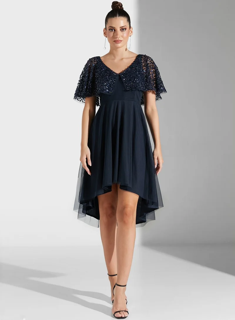 Namshi x Youmna Embellished Bodice Midi Dress