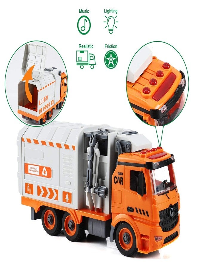 Flanney Garbage Truck Toys, DIY Realistic Recycling Trash Truck Toy with Light and Sound, 4 Trash Cans, Gifts for 3 4 5 6 7 8 Year Old Boys Girls Toddlers - Image 4