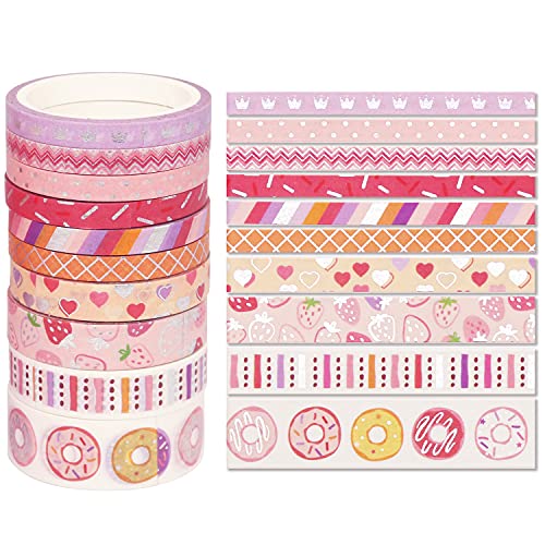 YUBX Birthday Washi Tape Set 15 Rolls Silver Foil Print Decorative Masking Tapes for Arts, DIY Crafts, Journals, Planners, Scrapbook, Wrapping - Image 3