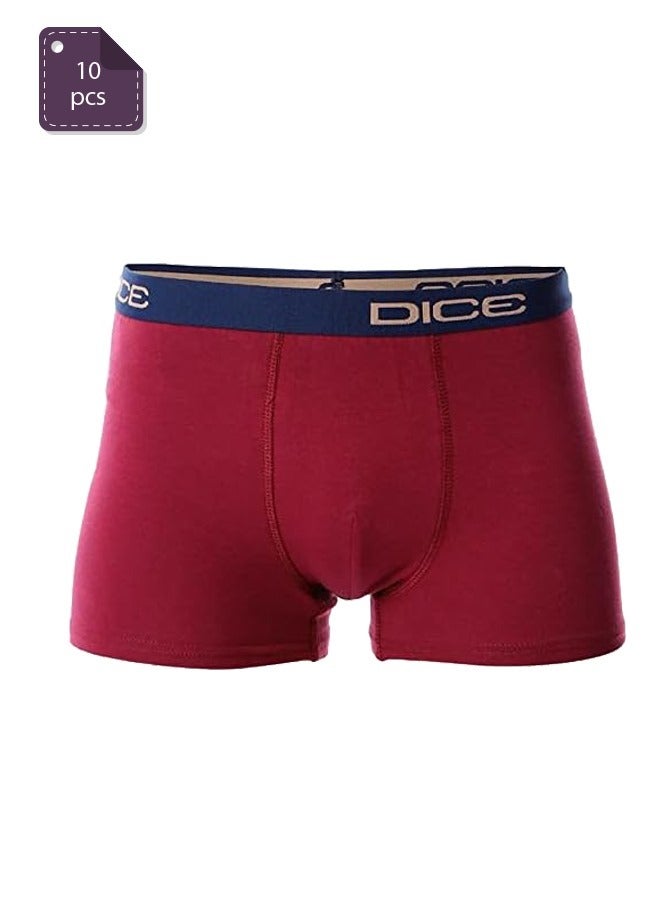 دايس ملابس داخليه بوكسر الوان سادة للرجال 10 قطع من القطن الناعم - Image 3