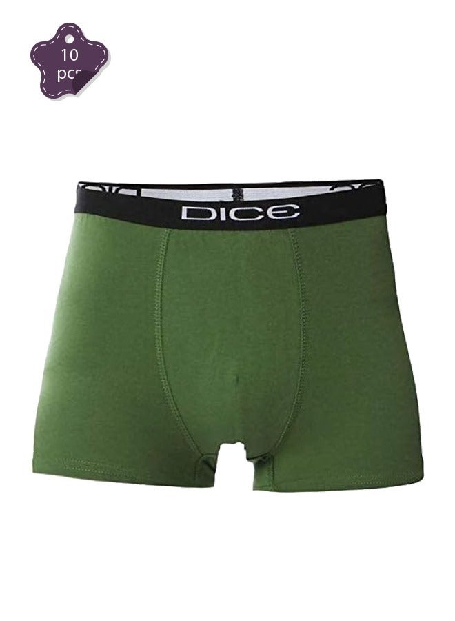 دايس ملابس داخليه بوكسر الوان سادة للرجال 10 قطع من القطن الناعم - Image 4