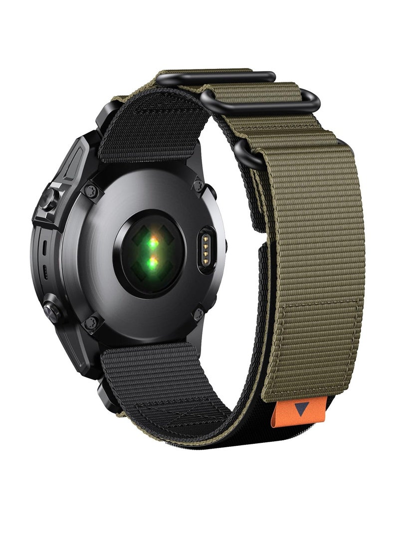 Compatible with Fenix 7X Fenix 6X Fenix 5X 26MM Nylon Strap Replacement for Fenix 5X Plus Fenix 6X Pro,Fenix 3 Fenix 3 HR,Descent Mk1 Mk2 Mk2i,D2 Delta PX,tactix Delta,Enduro,Enduro 2 Smartwatches - Image 1