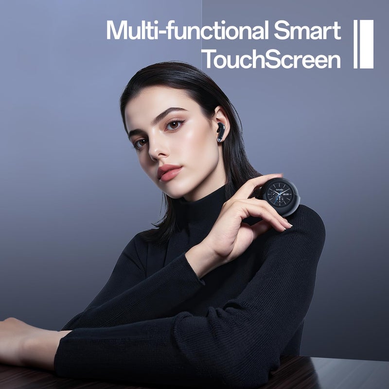 Weofly Lifefits Wireless Earbuds with Smart Touchscreen IPX4 Waterproof in Ear Earphones with Mic,Bluetooth 5.4 Headphones Bass Stereo,40H Playtime for Laptop Pad Phones Sports Workout (Black) - Image 3