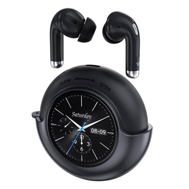 Weofly Lifefits Wireless Earbuds with Smart Touchscreen IPX4 Waterproof in Ear Earphones with Mic,Bluetooth 5.4 Headphones Bass Stereo,40H Playtime for Laptop Pad Phones Sports Workout (Black) - Image 1