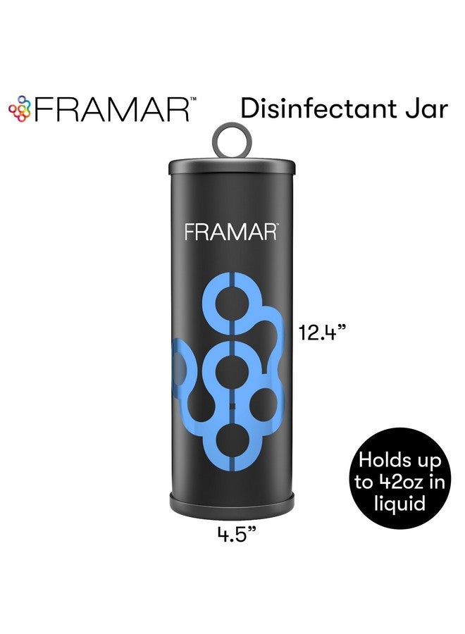 framar Disinfectant Jar For Salon - Barber Disinfectant Jar, Spa Jar, Disinfecting Jar, Barber Jar, Hair Disinfectant Liquid, Salon Disinfectant Jar, Desinfectante Jar, Barber Accessories - Matte - Image 1