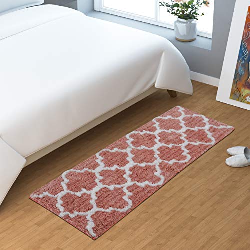 AEROHAVEN™ Glorious Super Soft Microfiber Abstract Moroccan Designer Anti Slip Kitchen/Bedside Runner Rug (Peach, 40 cm x 120 cm) - Image 2
