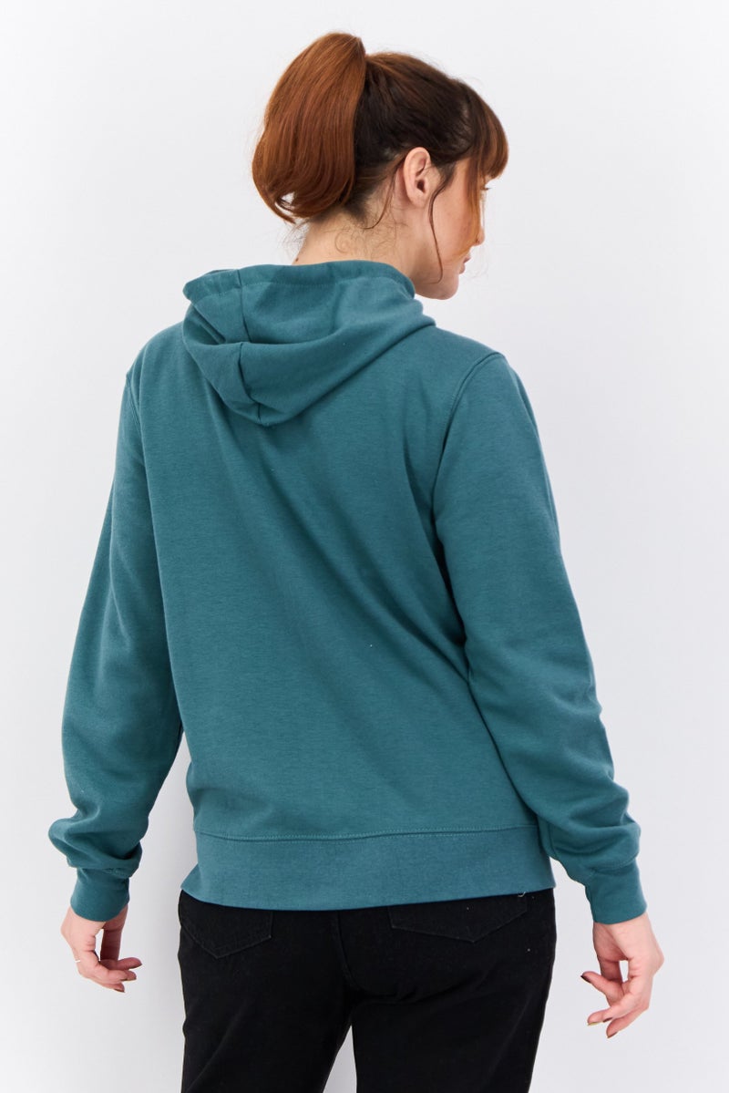 JUICE Women Hooded Long Sleeves Solid Full Zip Sweatshirt, Sage Green - Image 3