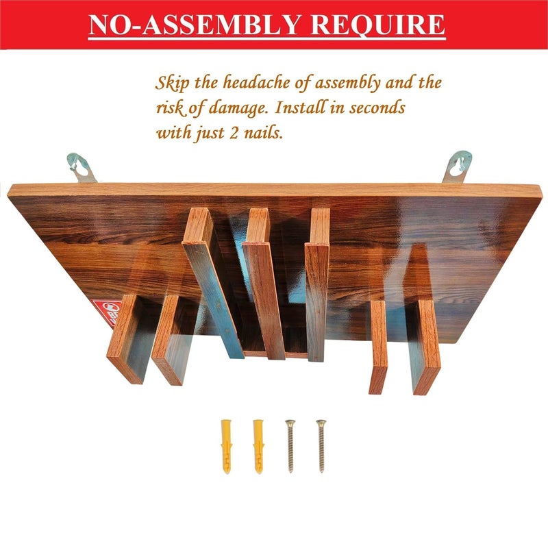 BEEWIBE Wall-Mounted Ping Pong Paddle Storage wooden Rack – Table Tennis Racket Display Stand for Holding 8 Paddles and 12 Balls. Ideal for Pong Ball Storage in Game Rooms. (Dark Brown) - Image 4