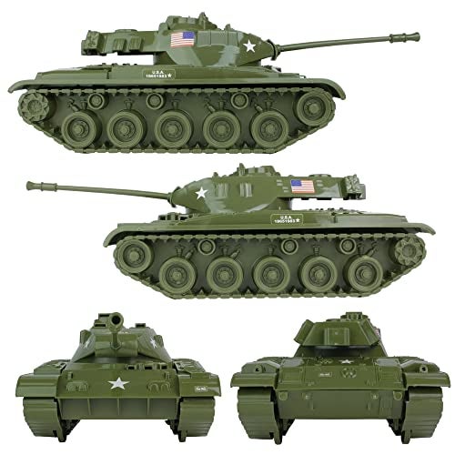 Tim Mee Toy Walker Bulldog Tank Playset- OD Green 13pc - Made in USA - Image 3