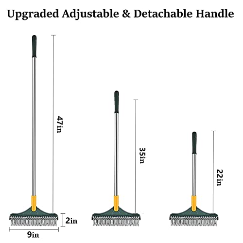 Nubilous 3 in 1 Tiles Cleaning Brush with Wiper, Floor Scrubber, Long Handle, Red, Stainless Steel, Polypropylene, Bathroom & Kitchen Cleaning Accessories - Image 4