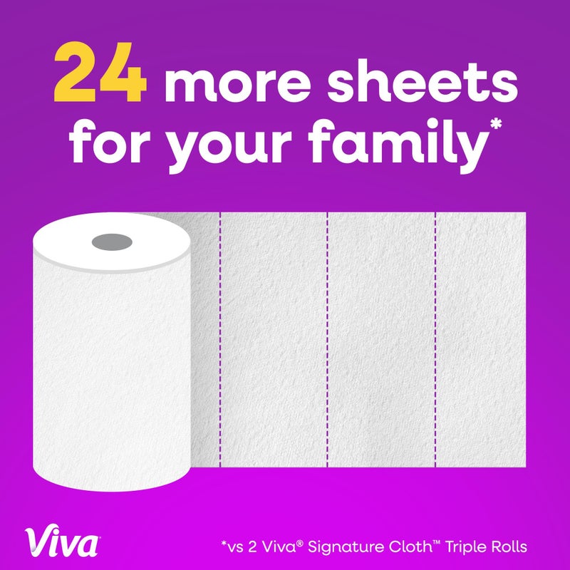 Viva Signature Cloth Paper Towels, Task Size, 2 Family Triple Rolls, 141 Sheets per Roll (Packaging May Vary) - Image 4